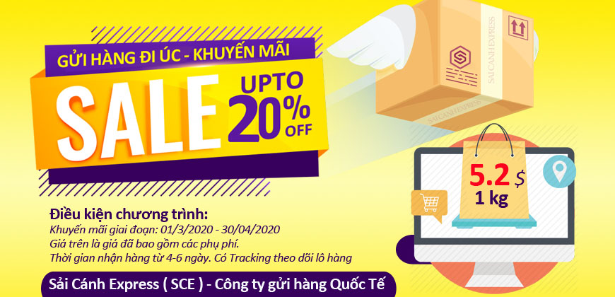 Khuyen mai gui hang di Uc