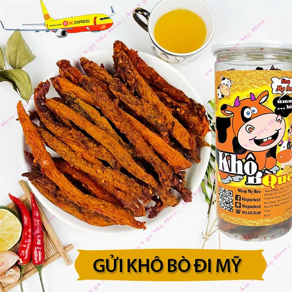Chuyển phát nhanh khô bò đi Mỹ
