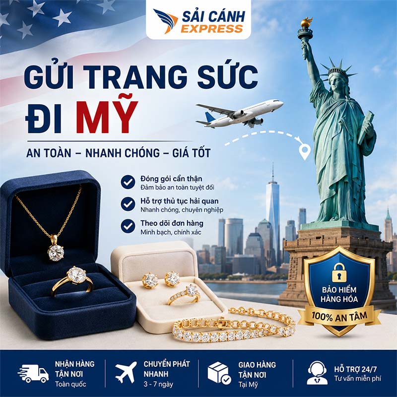 Vận chuyển trang sức đi Mỹ