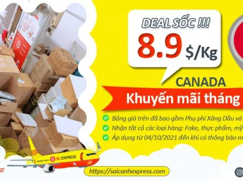 Khuyến mãi gửi hàng đi canada