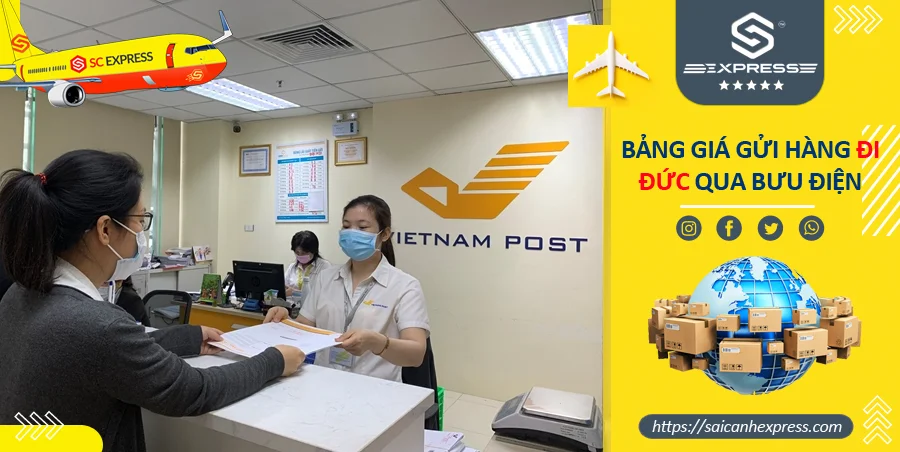 Giá cước gửi hàng đi Đức qua Bưu Điện
