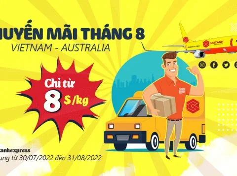 Gửi hàng đi Úc khuyến mãi tháng 8