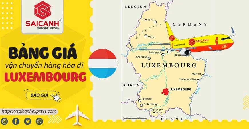 Bảng giá vận chuyển hàng hóa đi Luxembourg
