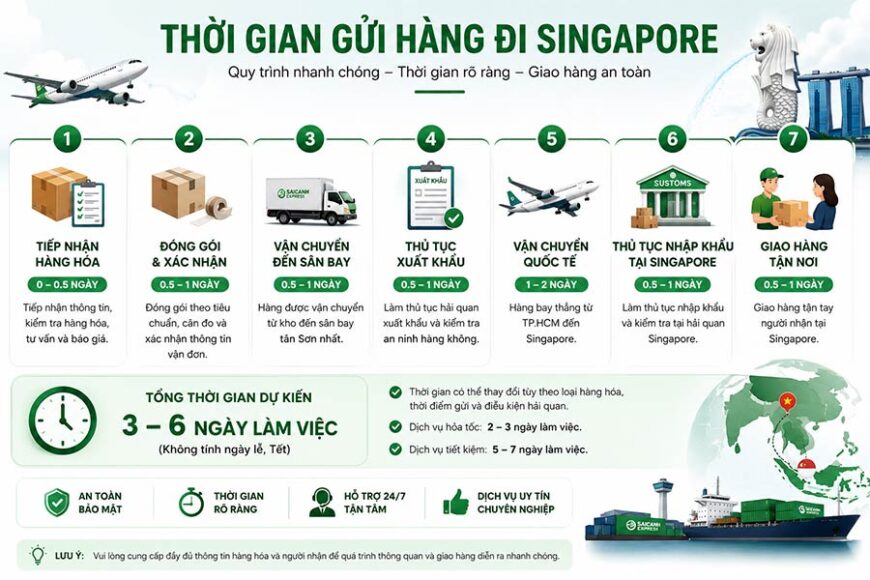 Thời gian gửi hàng đi Singapore